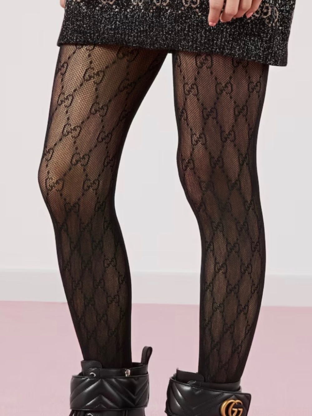 Black monogram Gucci tights